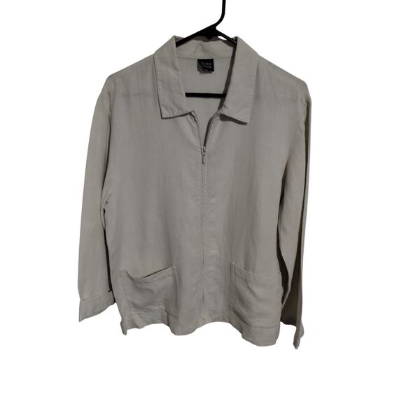 Eileen Fisher Irish Linen Womens size XL Full Zip Jacket Quiet Luxury Old Money - Picture 8 of 11